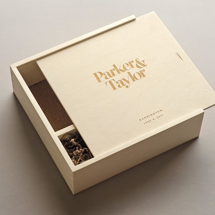 "The Editor - Keepsake Ceremony Wine Box" - Keepsake Boxes in natural by Artificer Wood Works