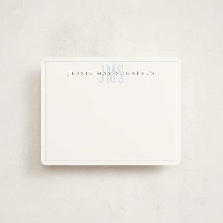 "Classic monogram" - Children’s Stationery in Sky by Erin Hodges - Front