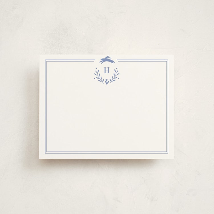 "Classic Baby Monogram" - Children’s Stationery in Cobalt by Susan Brown - Front