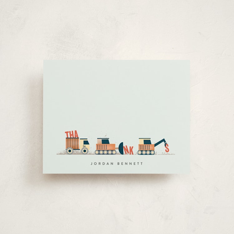 "Trucker Appreciation" - Children’s Stationery in Tangerine by Erica Krystek - Front