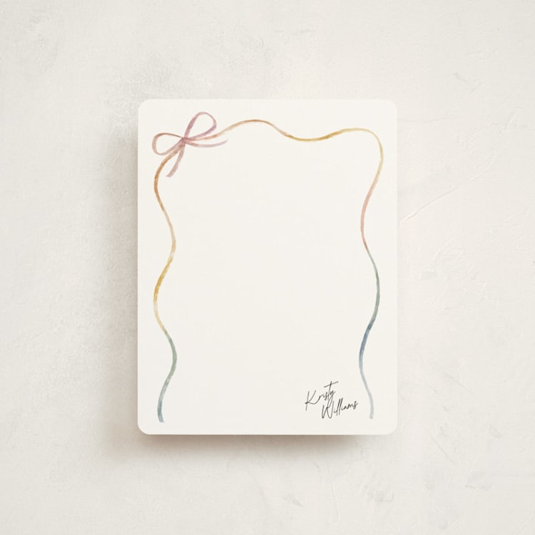 "Painted Bow" - Children’s Stationery in Candy by Olivia Williams - Front