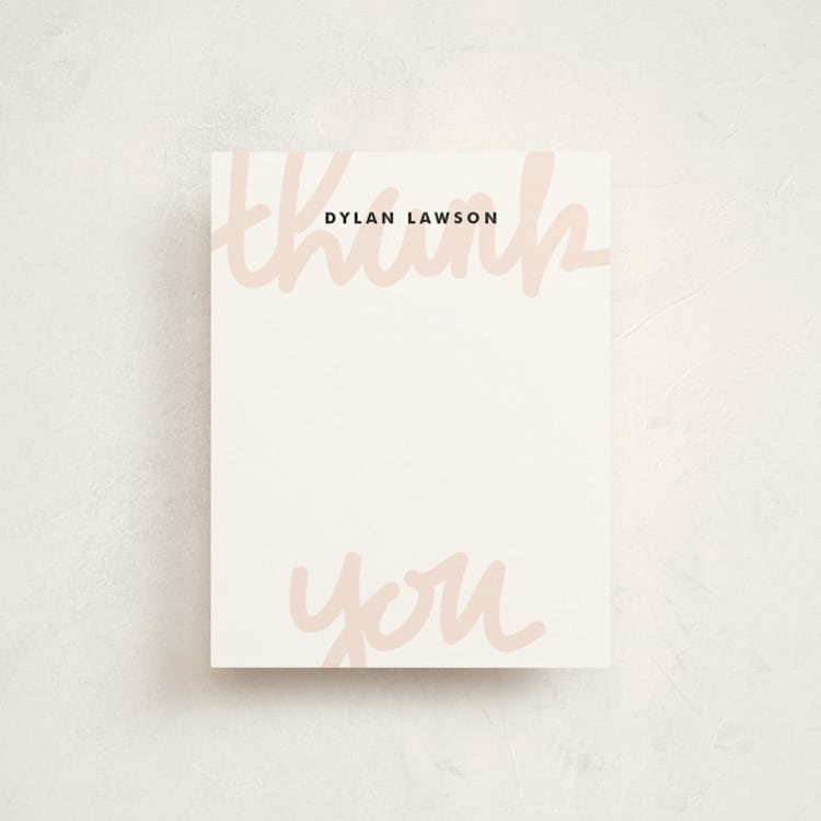 "Hand Lettered" - Children’s Stationery in Petal by Kimberly FitzSimons - Front