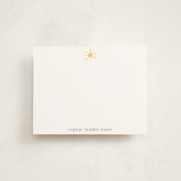 "Simply Sunshine" - Children’s Stationery in Golden Sun by Holly Rose - Front