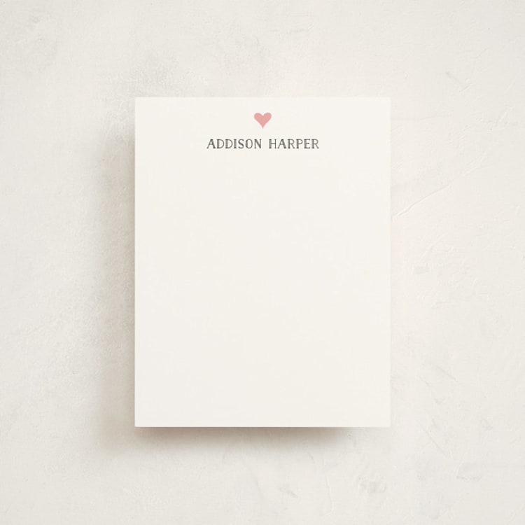 "A Little Heart" - Children’s Stationery in Midnight by Lehan Veenker - Front