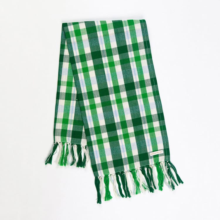 "Josefina Plaid Handwoven Cotton Kitchen Towel" - Tea Towels in green by Archive New York