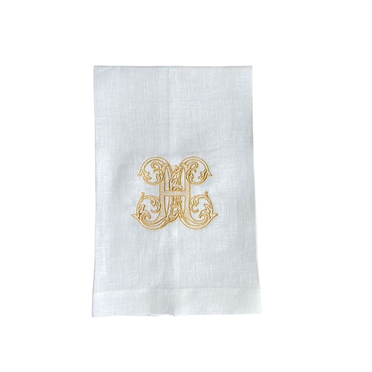 "Monogram Hand Tea Towel" - Tea Towels in white by Virginia Marcello