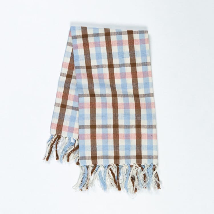 "Louisa Plaid Handwoven Cotton Kitchen Towel" - Tea Towels in blue by Archive New York