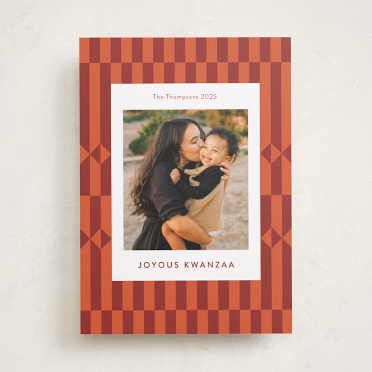 "Kente Cloth" - Kwanzaa Cards in Scarlet by Anelle Mostert - Front