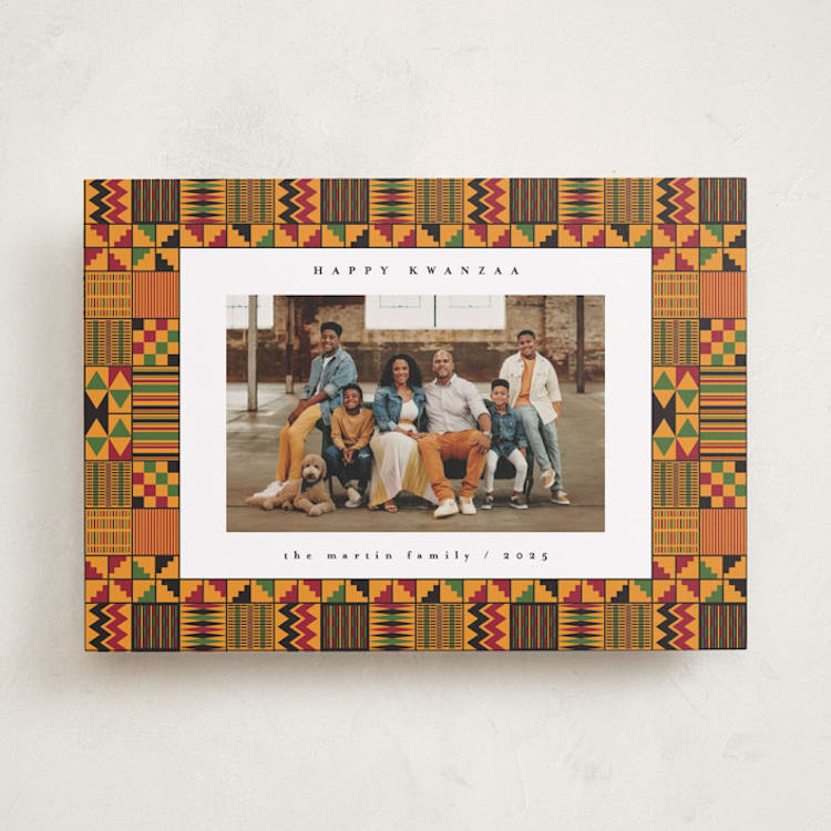 "kente" - Kwanzaa Cards in Pumpkin by Anastasia Makarova - Front