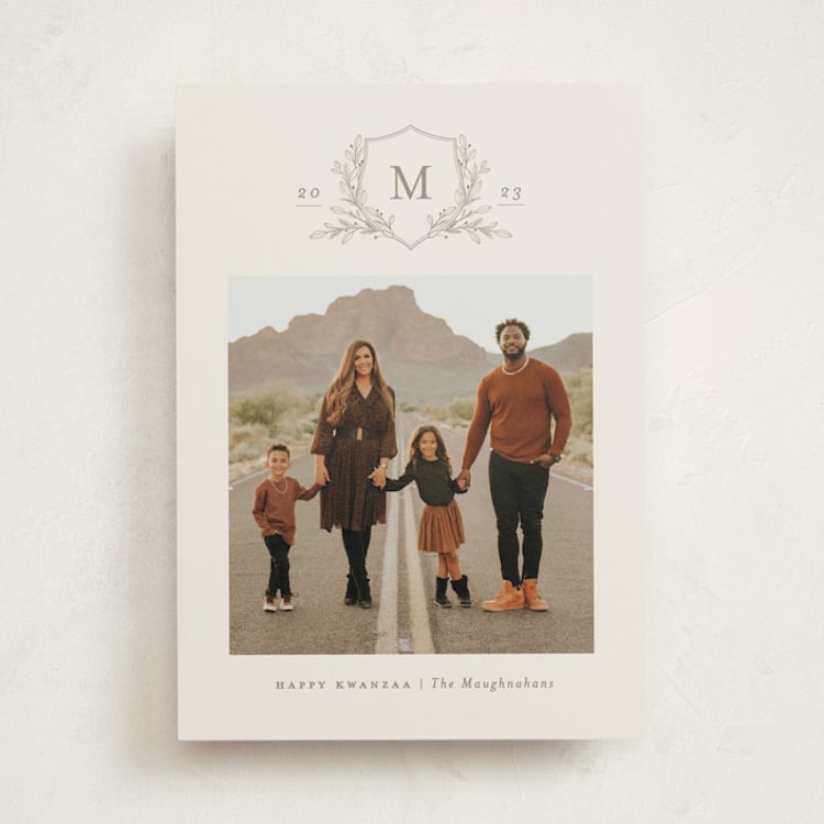 "Monogrammed" - Kwanzaa Cards in Ivory by Meagan Christensen - Front