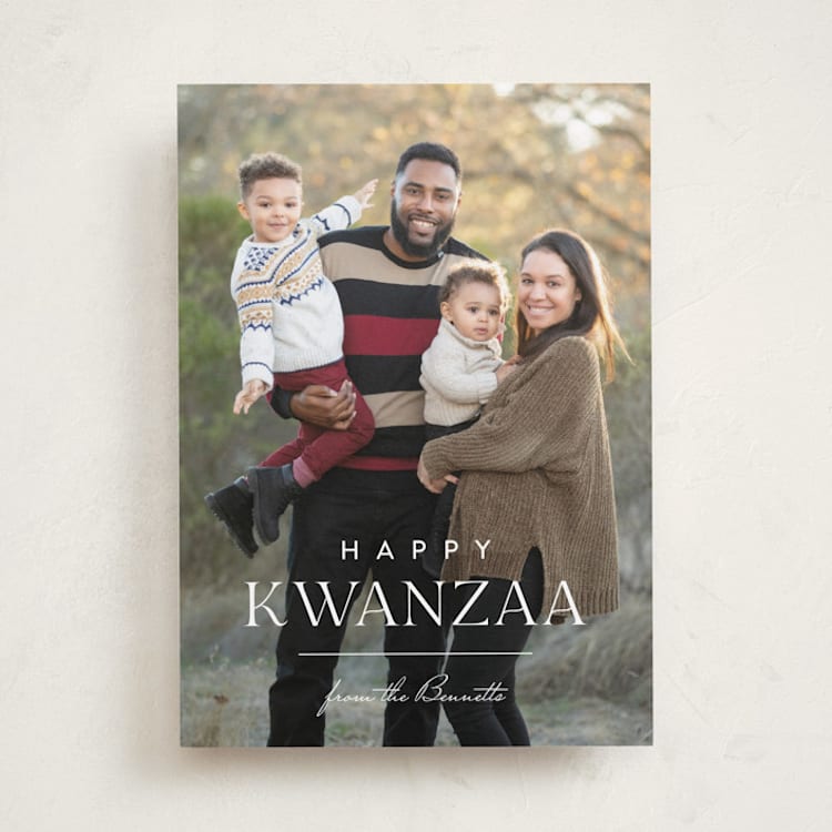 "Line" - Kwanzaa Cards in Marshmallow by Carolyn MacLaren - Front