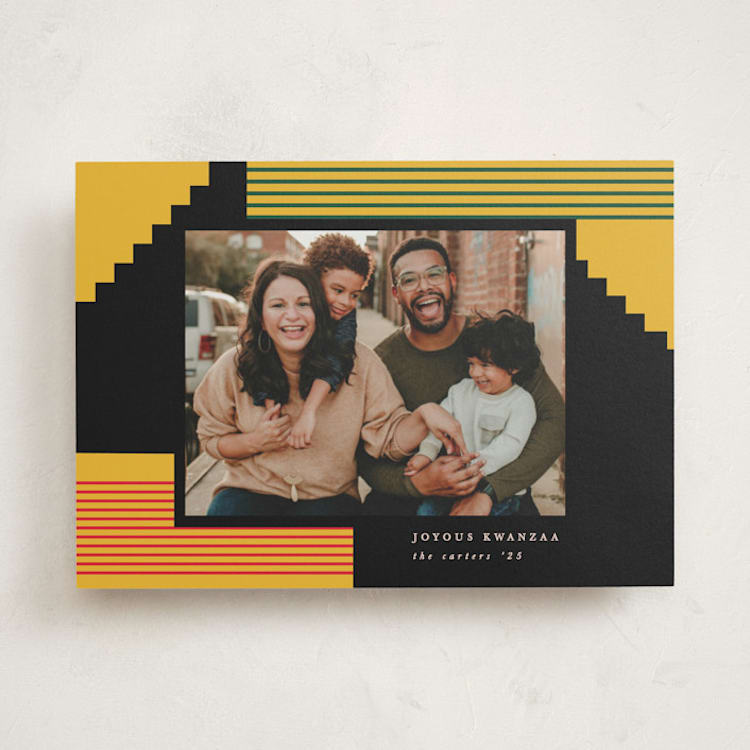 "Kwanzaa blocks" - Kwanzaa Cards in Mustard by Creo Study - Front