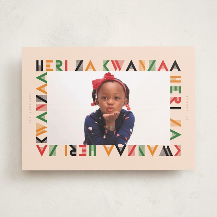 "Heri Za Kwanzaa" - Kwanzaa Cards in Cream by Orasie - Front