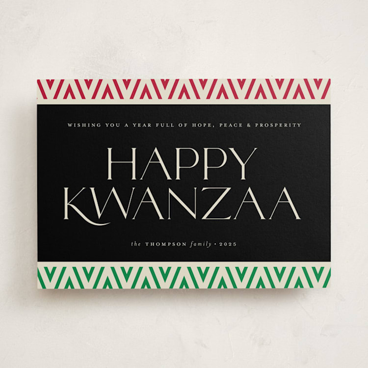 "Abstract Kente" - Kwanzaa Cards in Ebony by Heather Schertzer - Front