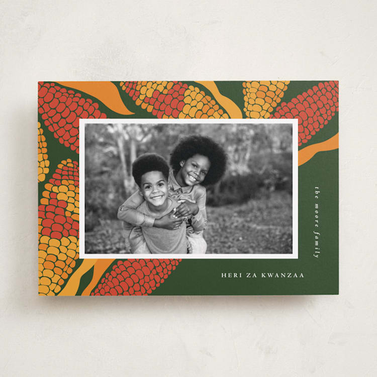 "Kwanzaa Corn" - Kwanzaa Cards in Gourd by Corinne Malesic - Front