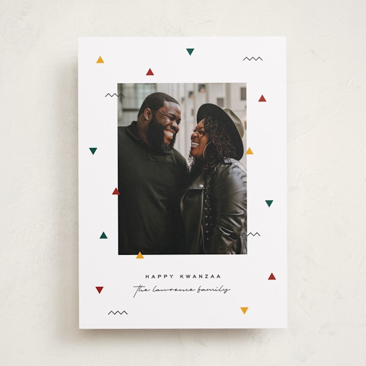 "Kwanzaa Confetti" - Kwanzaa Cards in Snow by Jessica Corliss - Front