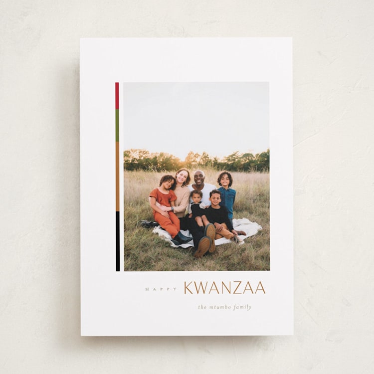 "Minimalist" - Kwanzaa Cards in Powder by Erin L. Wilson - Front