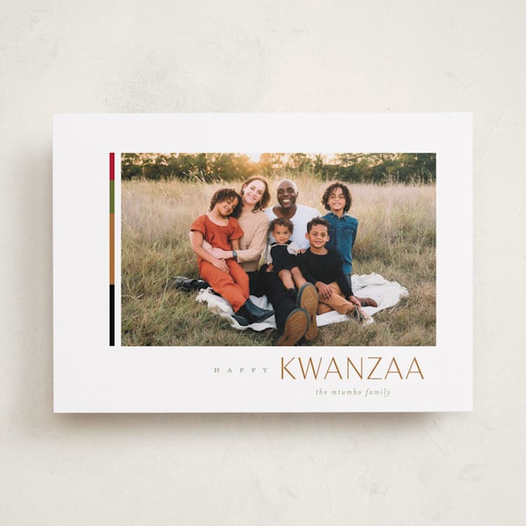 "Minimalist" - Kwanzaa Cards in Powder by Erin L. Wilson - Front