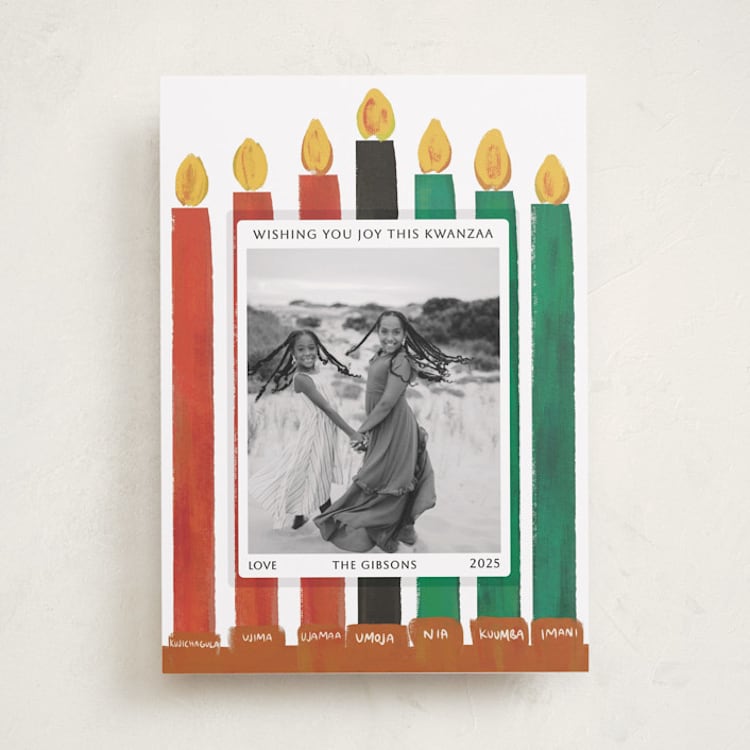 "Kwanzaa Joy" - Kwanzaa Cards in Cotton by Angel Walker - Front