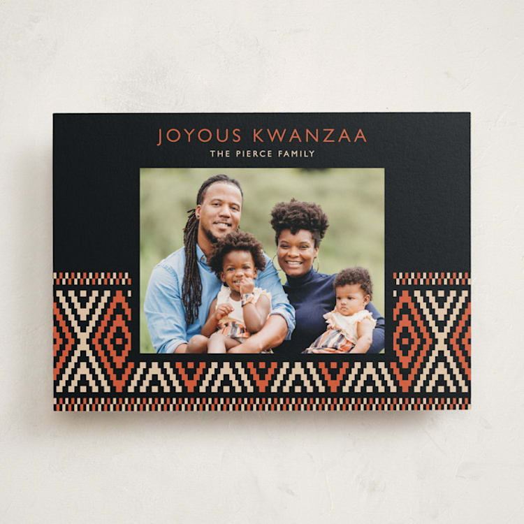 "Woven Border" - Kwanzaa Cards in Corn by letterfix - Front