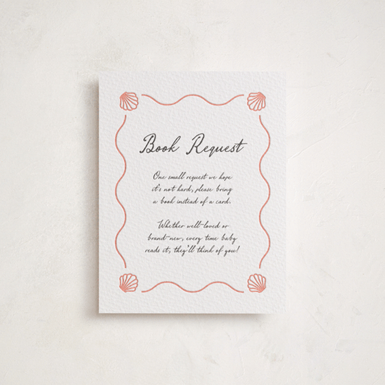 "Ocean Love" - Letterpress Baby Shower Insert Cards in Paloma | Soft Black by Alston Foster - Front