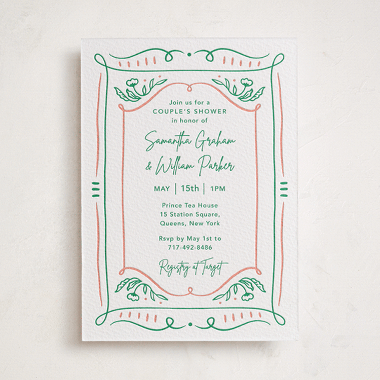 "Sketch" - Baby Shower Invitations in Paloma | Emerald by Elly - Front