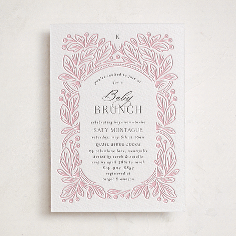 "arch" - Baby Shower Invitations in Lavender | Graphite by Jen Owens - Front