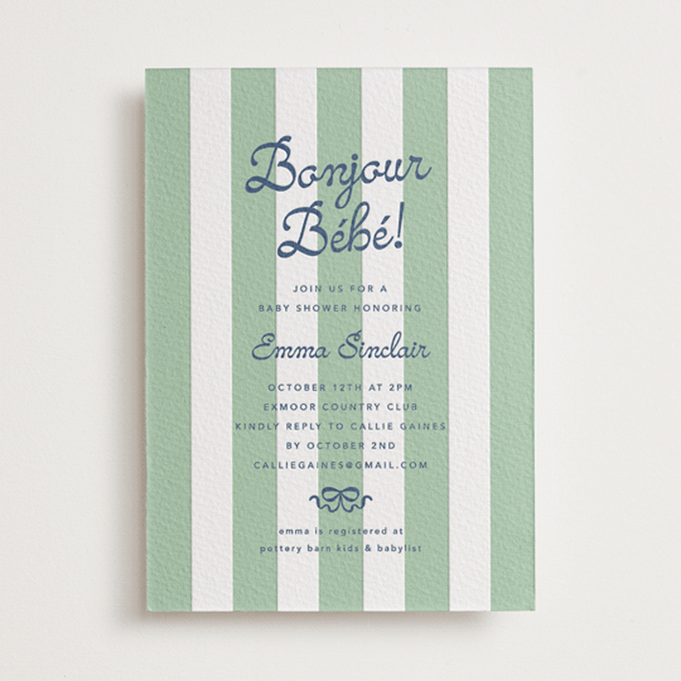 "Mariniere" - Baby Shower Invitations in Blueberry | Lichen by Olivia Raufman - Front