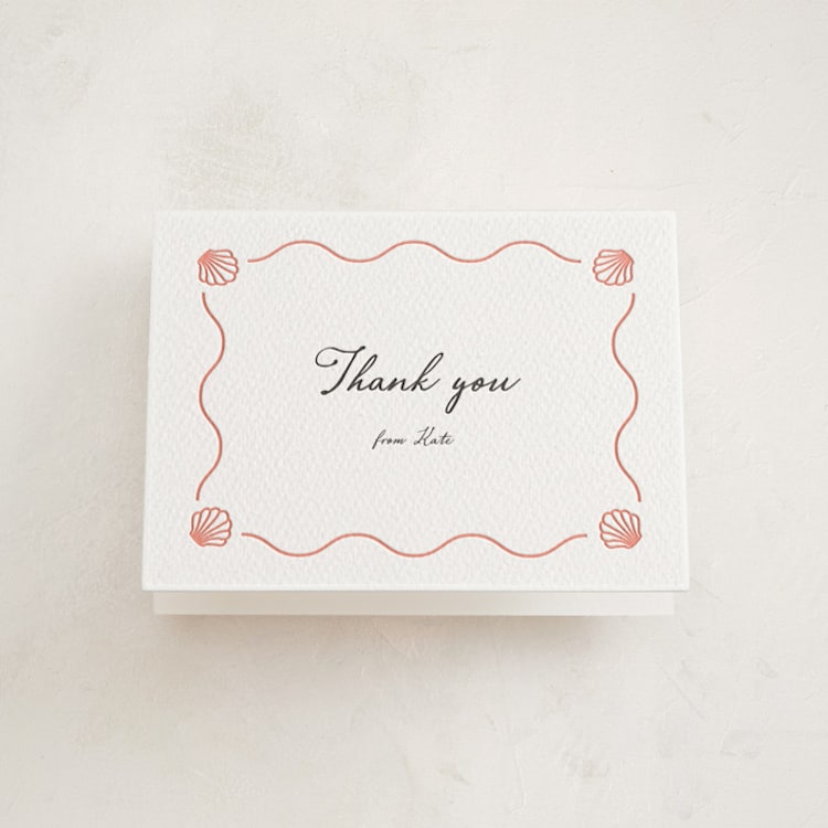 "Ocean Love" - Letterpress Baby Shower Thank You Cards in Paloma | Soft Black by Alston Foster - Front