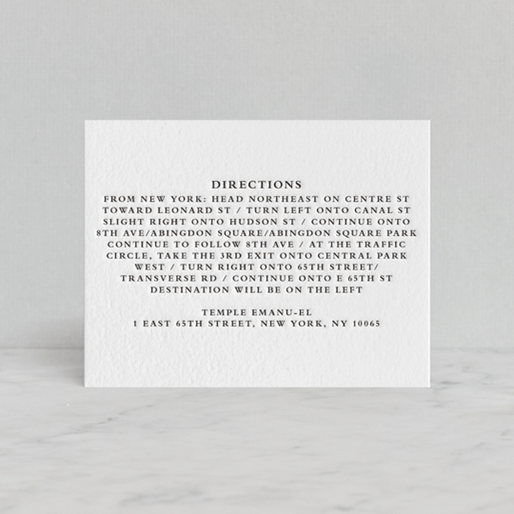 "Notable" - Letterpress Direction Cards in Soft Black by Olivia Raufman - Front