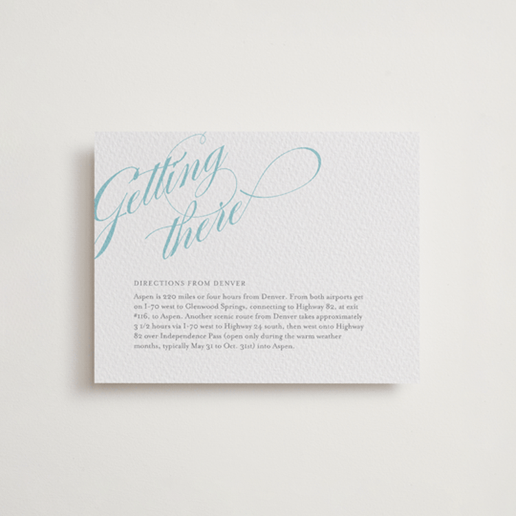 "Winter Flourish" - Letterpress Direction Cards in Smoke by Annie Clark - Front