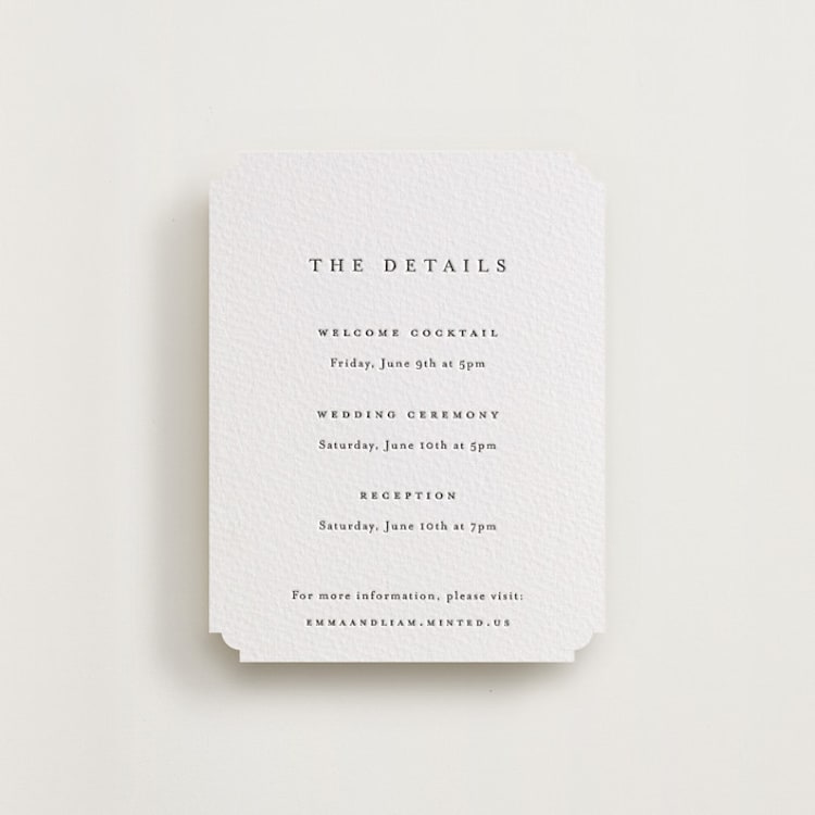 "A Thousand Years" - Letterpress Direction Cards in Soft Black by Design Lotus - Front