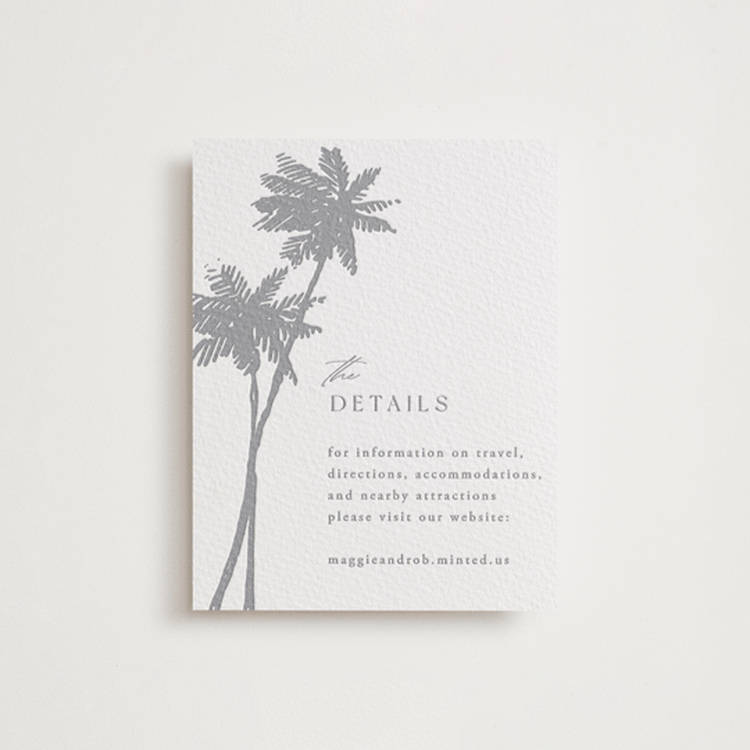"Warm Winds" - Letterpress Direction Cards in Granite by Janean Hinger - Front