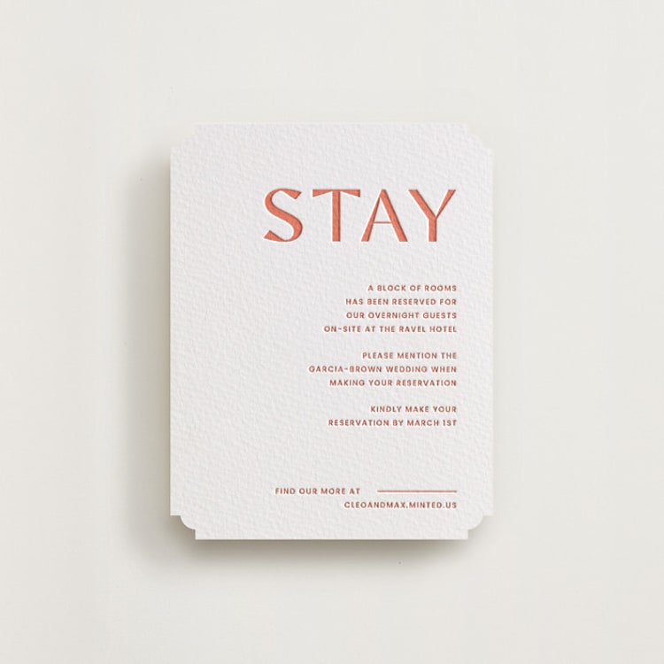 "Boldly" - Letterpress Direction Cards in Grapefruit by Blustery August - Front