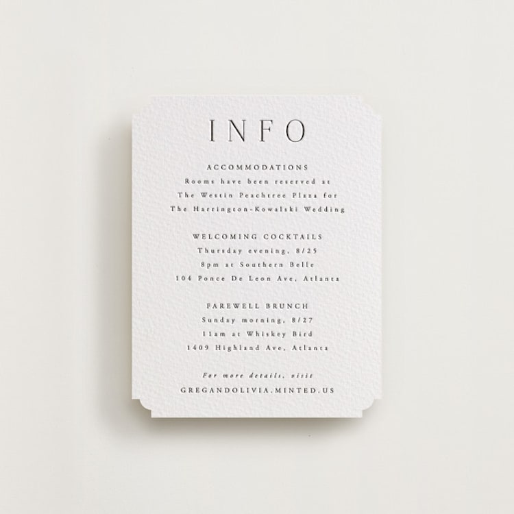 "Classy Type" - Letterpress Direction Cards in Soft Black by Hooray Creative - Front