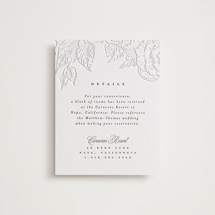 "Garden" - Letterpress Direction Cards in Soft Black by Leah Bisch - Front