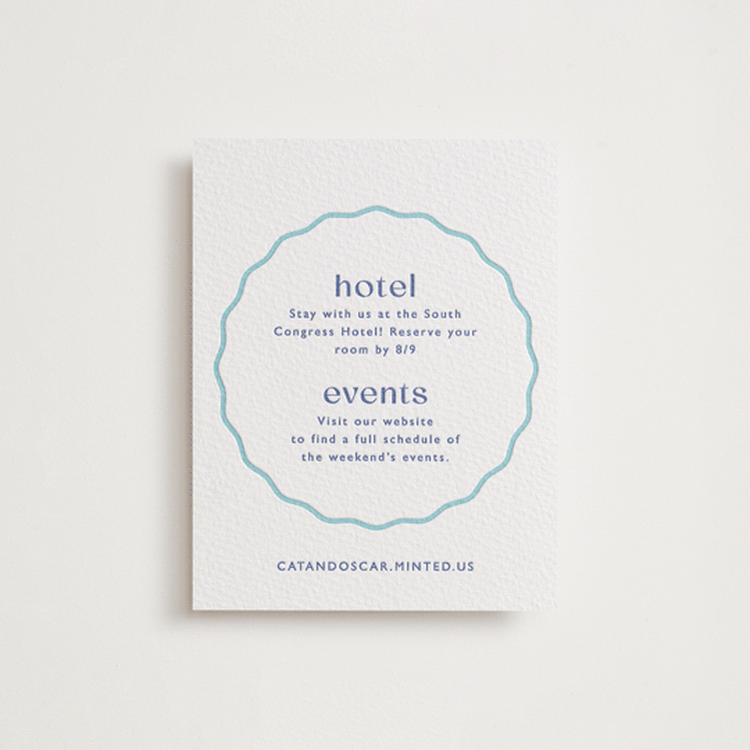 "With a Twist" - Letterpress Direction Cards in Mediterranean | Robin's Egg by Olivia Raufman - Front