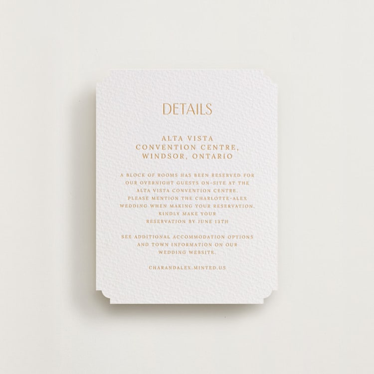 "Nouveau Peony" - Letterpress Direction Cards in Saffron by Selima Akhter - Front