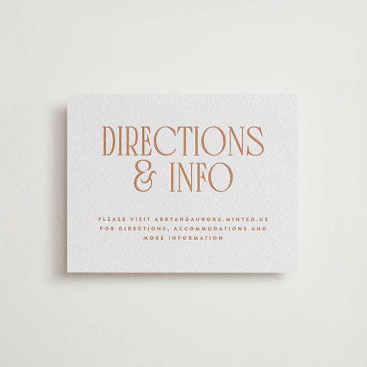 "title" - Letterpress Direction Cards in Sandstone by JoAnn Jinks - Front