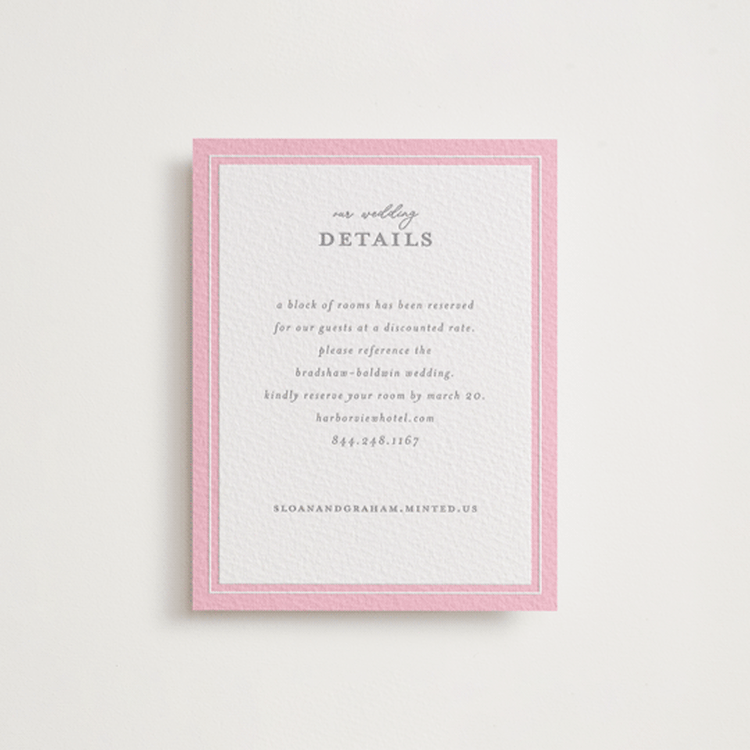 "Hydrangea Blooms" - Letterpress Direction Cards in Peony | Granite by Paula Pecevich - Front