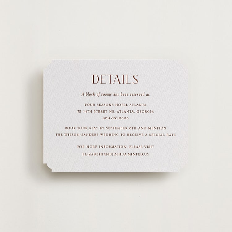 "chic" - Letterpress Direction Cards in Burnt Sienna by Vanessa Doyle - Front