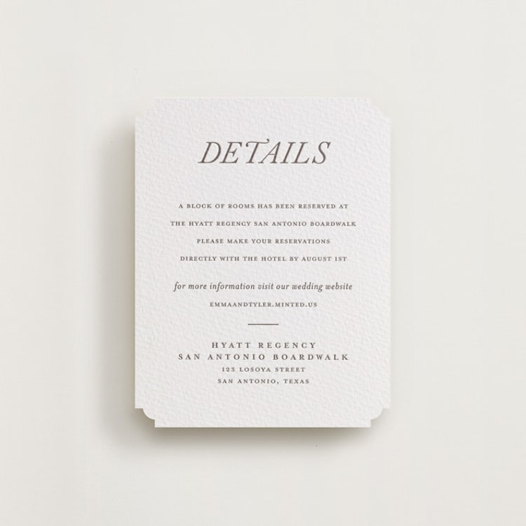 "Magnolia" - Letterpress Direction Cards in Graphite by Eric Clegg - Front