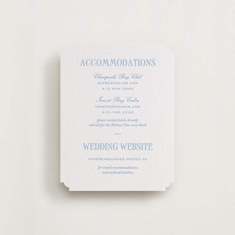 "Cheseapeake" - Letterpress Direction Cards in Vista by Megan Davis - Front