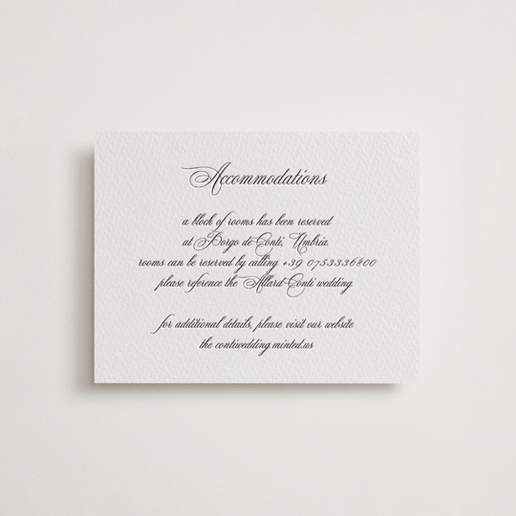 "palazzo" - Letterpress Direction Cards in Soft Black by Benita Crandall - Front