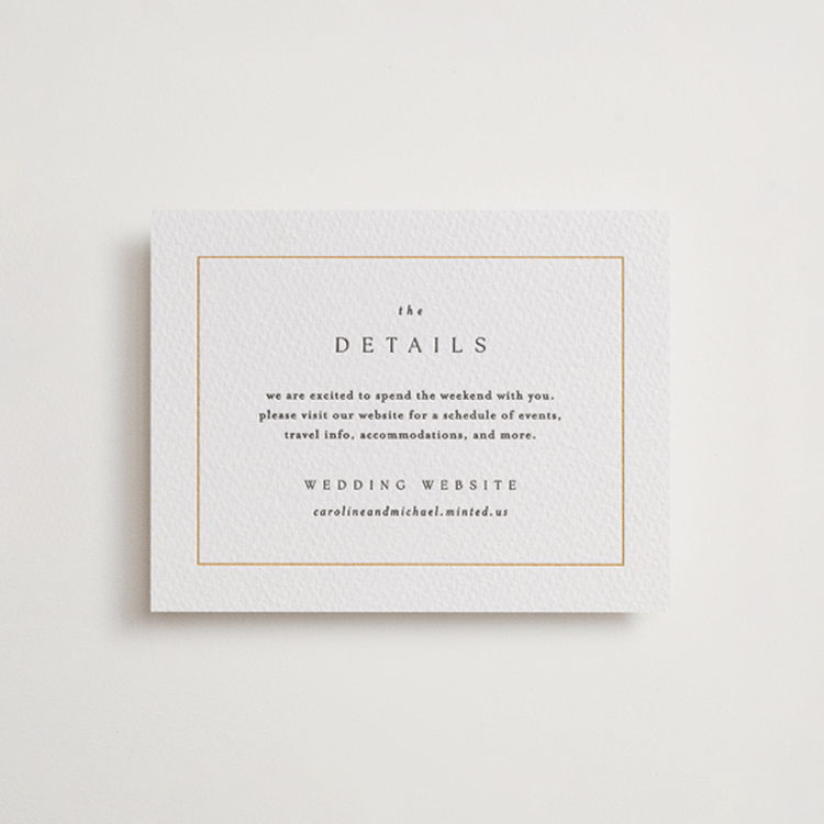 "Framed Monogram" - Letterpress Direction Cards in Saffron by Kelly Schmidt - Front