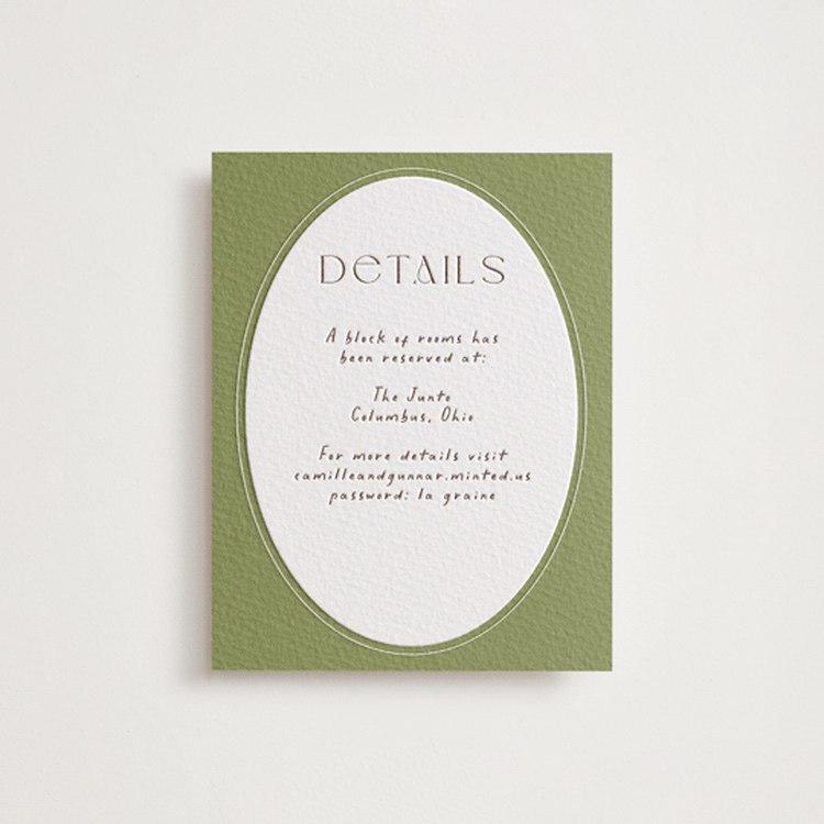 "la graine" - Letterpress Direction Cards in Burnt Sienna by Alaina Cherup - Front