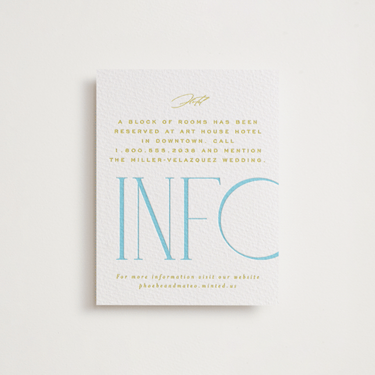 "Numerical" - Letterpress Direction Cards in Robin's Egg by Owl and Toad - Front
