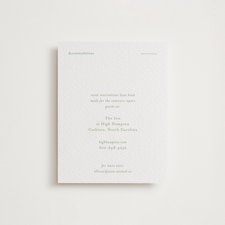 "Tuscany" - Letterpress Direction Cards in Robin's Egg | Matcha by Blustery August - Front