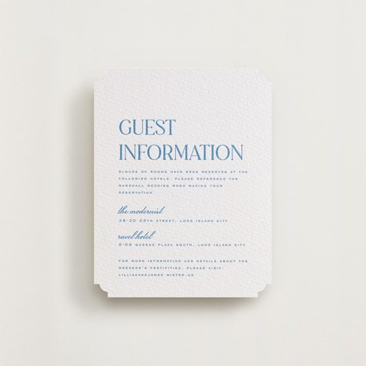 "Clarity" - Letterpress Direction Cards in Marine Blue by Heather Cairl - Front