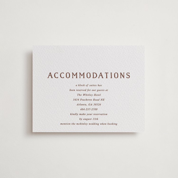 "Stripes" - Letterpress Direction Cards in Burnt Sienna by Kelly Watkins - Front